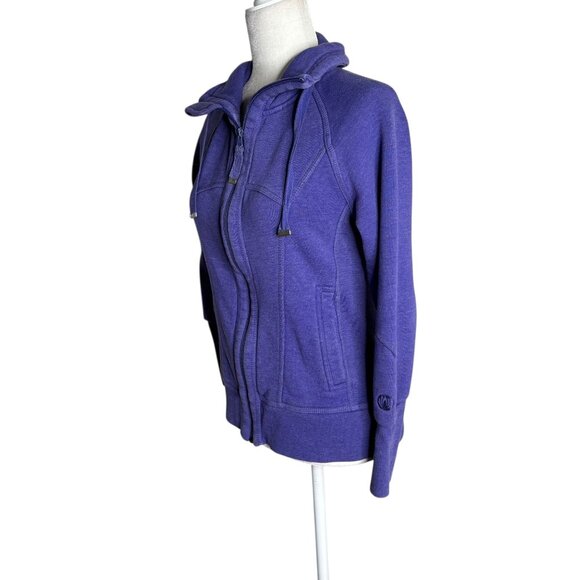 Mondetta Athletic Zip Up Jacket Sweatshirt Small Purple Pockets Thumb Holes - Picture 3 of 9